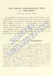 Sur l'espace anallagmatique r&eacute;el &agrave; n dimensions