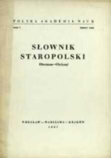 Słownik staropolski. T. 5 z. 5 (29), Oberman-Obyknąć