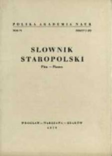 Słownik staropolski. T. 6 z. 2 (35), (Pica-Płaszcz)