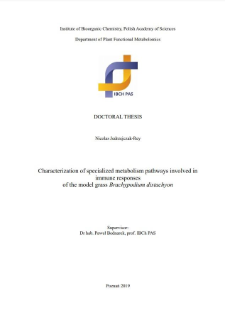 Characterization of specialized metabolism pathways involved in immune responses of the model grass Brachypodium distachyon