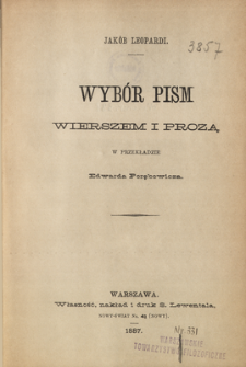 Wyb&oacute;r pism wierszem i prozą