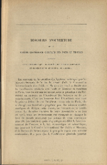Discurs d'ouverture de la Conférence des Poids et Mesures en 1921
