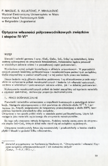 Optyczne własności p&oacute;łprzewodnikowych związk&oacute;w i stop&oacute;w IV-VI = Optical properties of semiconductor compounds and alloys IV-VI