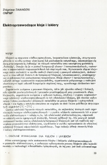 Elektroprzewodzące kleje i lakiery = Conductive adhesives and coatings