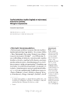 Topika judajska a topika Zagłady w najnowszej literaturze polskiej. Wstępne rozpoznania