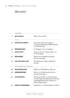 Teksty Drugie Nr 4 (2019), Table of contents