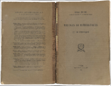 Mélanges de mathématiques et de physique. Spis i dodatki