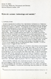 Materials science: technology and society = Nauki materiałowe: technologia i stowarzyszenie badawcze