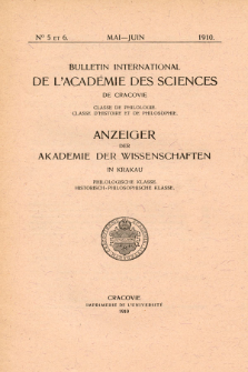Anzeiger der Akademie der Wissenschaften in Krakau, Philologische Klasse, Historisch-Philosophische Klasse