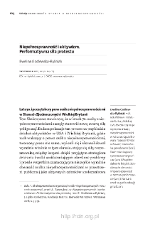 Niepełnosprawność i aktywizm. Performatywna siła protestu