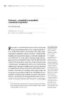 Futuryzm – przyszłość w przeszłości i przeszłość przyszłości