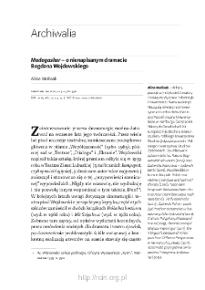 Madagaskar &ndash; o nienapisanym dramacie Bogdana Wojdowskiego
