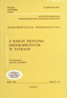 Z badań fizyczno-geograficznych w Tatrach = Physical geography study in the Tatra Mountains