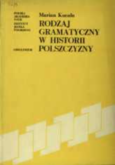 Rodzaj gramatyczny w historii polszczyzny