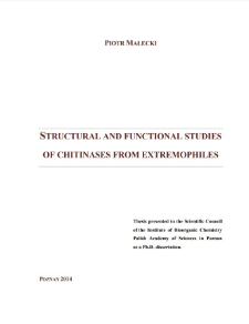 Structural and Functional Studies of Chitinases from Extremophiles