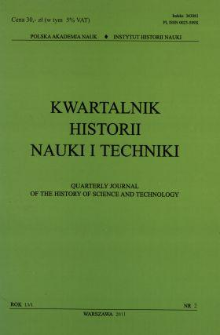 Kwartalnik Historii Nauki i Techniki, Rok LVI, nr 2