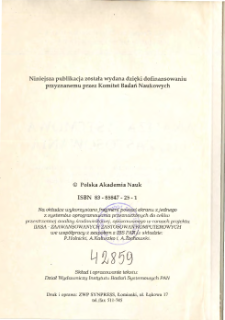 Analiza systemowa i jej zastosowania * Materiały z konferencji "Dni Międzynarodowego Instytutu Stosowanej Analizy Systemowej" Warszawa, Pałac Staszica, 20-21 kwietnia 1993 * Spis treści
