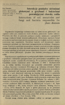 Interakcje pomiędzy nicieniami glebowymi a grzybami i bakteriami powodującymi choroby roślin