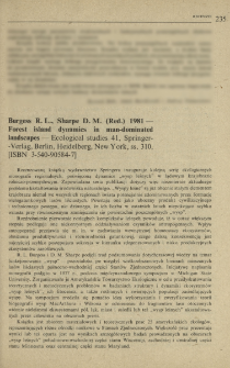Burgess R. L., Sharpe D. M. (Red.) 1981 - Forest island dynamics in man-dominated landscapes - Ecological studies 41, Springer-Verlag, Berlin, Heidelberg, New York, ss. 310, [ISBN 3-540-90584-7]