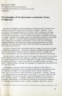 The principles of the Samsonov's electronic theory of sintering