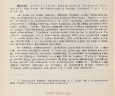 Hevesy: Wartościowość pierwiastk&oacute;w promieniotw&oacute;rczych