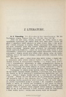 H. E. Timerding: Die Erziehung der Auschanung