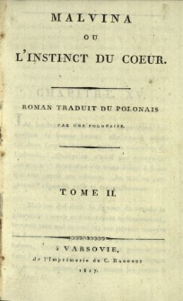 Malvina ou L'Instinct du coeur. T. 2