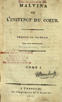 Malvina ou L'Instinct du coeur. T. 1