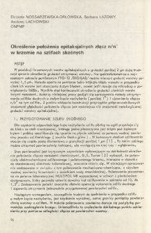 Określenie położenia epitaksjalnych złącz n/n+ w krzemie na szlifach skośnych