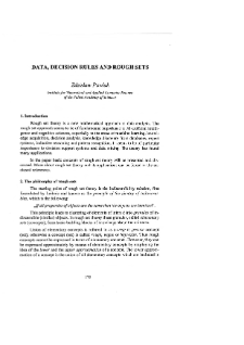 Analiza systemowa i zarządzanie : książka jubileuszowa z okazji 50-lecia pracy naukowej Romana Kulikowskiego * Data, decision rules and rough sets