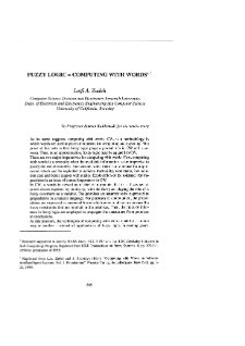 Analiza systemowa i zarządzanie : książka jubileuszowa z okazji 50-lecia pracy naukowej Romana Kulikowskiego * Fuzzy logic = computing with words