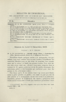 Bulletin International de L'Académie des Sciences de Cracovie. Classe des Sciences Mathématiques et Naturelles. Anzeiger der Akademie der Wissenschaften in Krakau. Mathematisch-Naturwissenschaftliche Klasse. Reihe B, Biologische Wissenschaften. Série B, Sciences Naturelles, No 10