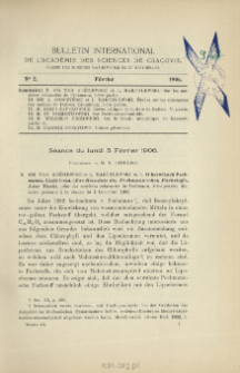 Bulletin International de L'Académie des Sciences de Cracovie. Classe des Sciences Mathématiques et Naturelles. Anzeiger der Akademie der Wissenschaften in Krakau. Mathematisch-Naturwissenschaftliche Klasse. Reihe B, Biologische Wissenschaften. Série B, Sciences Naturelles, No 2