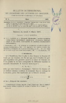 Bulletin International de L'Académie des Sciences de Cracovie. Classe des Sciences Mathématiques et Naturelles. Anzeiger der Akademie der Wissenschaften in Krakau. Mathematisch-Naturwissenschaftliche Klasse. Reihe B, Biologische Wissenschaften. Série B, Sciences Naturelles, No 3