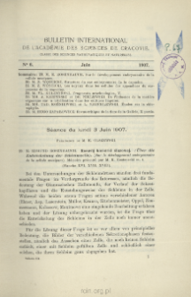 Bulletin International de L'Académie des Sciences de Cracovie. Classe des Sciences Mathématiques et Naturelles. Anzeiger der Akademie der Wissenschaften in Krakau. Mathematisch-Naturwissenschaftliche Klasse. Reihe B, Biologische Wissenschaften. Série B, Sciences Naturelles, No 6