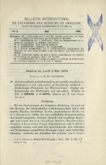 Bulletin International de L'Académie des Sciences de Cracovie. Classe des Sciences Mathématiques et Naturelles. Anzeiger der Akademie der Wissenschaften in Krakau. Mathematisch-Naturwissenschaftliche Klasse. Reihe B, Biologische Wissenschaften. Série B, Sciences Naturelles, No 5