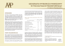 Geografia wyborcza Warszawy w początkach transformacji