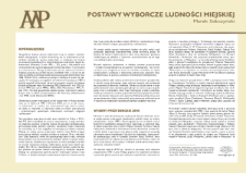 Postawy wyborcze ludności miejskiej