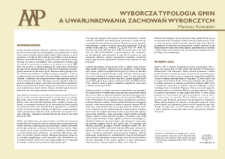 Wyborcza typologia gmin a uwarunkowania zachowań wyborczych