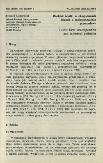 Rozkład ści&oacute;łki w ekosystemach leśnych a zanieczyszczenia przemysłowe
