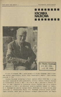 S. Charles Kendeigh (18 XII 1904-13 XI 1986)