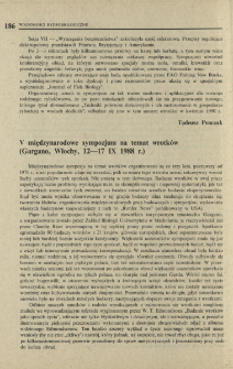 V międzynarodowe sympozjum na temat wrotków (Gargano, Włochy, 12-17 IX 1988 r.)