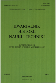 Kwartalnik Historii Nauki i Techniki, Rok LVII, nr 3-4