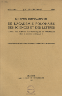 Bulletin International de L'Académie des Sciences de Cracovie. Classe des Sciences Mathématiques et Naturelles. Sciences Naturelles, 1949, No 7-10