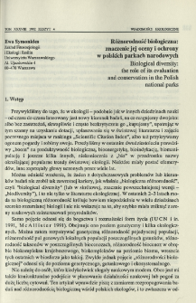 R&oacute;żnorodność biologiczna: znaczenie jej oceny i ochrony w polskich parkach narodowych