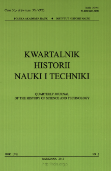 Kwartalnik Historii Nauki i Techniki, Rok LVII, nr 2