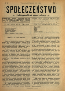 Społeczeństwo : tygodnik naukowo-literacki, społeczny i polityczny 1909 N.3