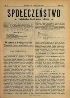 Społeczeństwo : tygodnik naukowo-literacki, społeczny i polityczny 1909 N.7