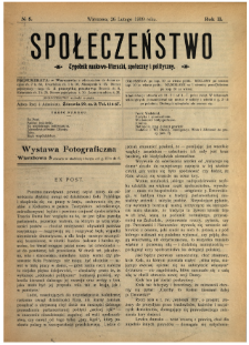 Społeczeństwo : tygodnik naukowo-literacki, społeczny i polityczny 1909 N.8