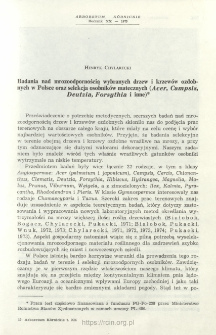 Studies on the frost resistance of selected ornamental trees and shrubs and on the selection of maternal individuals (Acer, Campsis, Deutzia, Forsythia)
